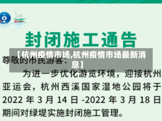 【杭州疫情市场,杭州疫情市场最新消息】