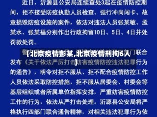 【北京疫情彭某,北京疫情刑拘6人】