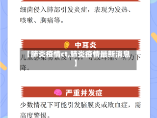 【肺炎疫情ct,肺炎疫情最新消息】