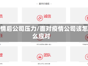 疫情后公司压力/面对疫情公司该怎么应对